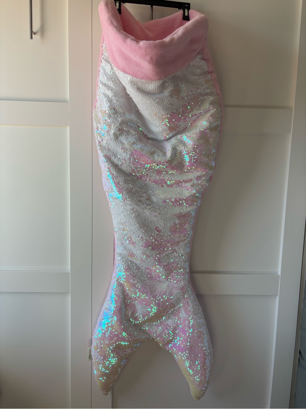 Pink and Iridescent Sequin Mermaid Tail Sleeping Bag